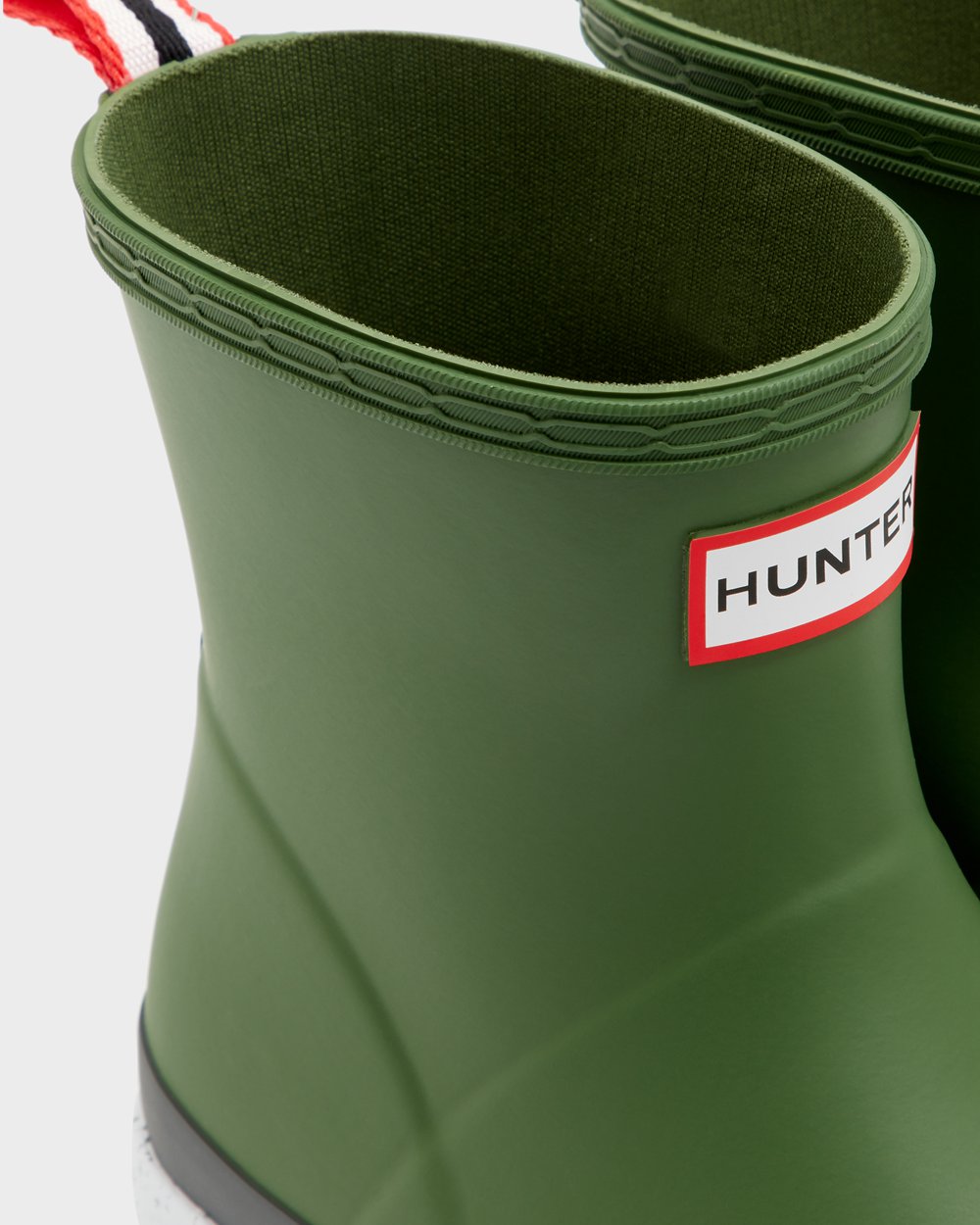 Hunter Original Short Speckle Rain Play Boots - Discount Womens Green/White - NQXYTV896